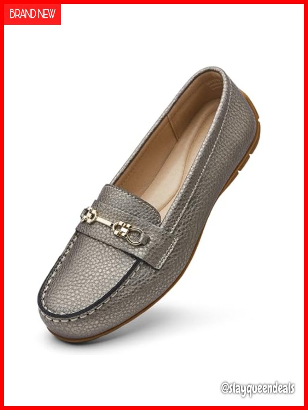 Genuine Pebbled Leather Loafers Slip-On Driving Mocs Memory Foam Business